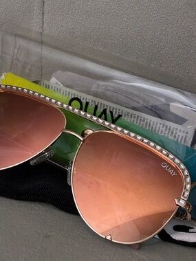 Quay Bling Aviator Sunglasses